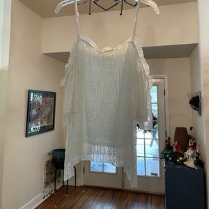 White lace off the shoulder top